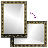 Bathroom Mirror Black Solid mango wood, Glass Medium 358351