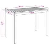 Garden Dinner Table Natural 108.5 x 55 x 75 cm 901249