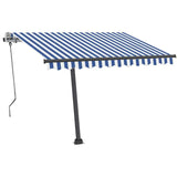 Manual Retractable Awning with LED 350x250 cm Blue and White 3069721