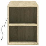 TV Wall Cabinet with LED Lights Sonoma Oak 135x31x39.5 cm 852385