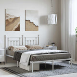 Metal Bed Frame without Mattress with Headboard White 150x200cm 353588