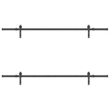 Sliding Door Hardware Kit 213,5 cm Steel Black 3295720