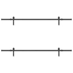 Sliding Door Hardware Kit 213,5 cm Steel Black 3295720