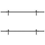 Sliding Door Hardware Kit 213,5 cm Steel Black 3295720