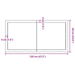 Table Top Dark Brown 120x60x cm Treated Solid Wood Oak 3156438