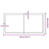 Wall Shelf 120x60x cm Untreated Solid Wood Oak 363579