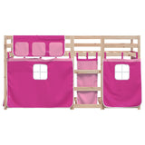 ZNTS Bunk Bed without Mattress Pink 80x200 cm Solid Wood Pine 3283900