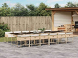 13 Piece Garden Dining Set with Cushions Beige Poly Rattan 3211306