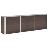 Garden Raised Bed Galvanised Steel 240x40x77 cm Brown 47042