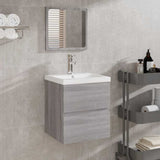 Bathroom Cabinet with Mirror Grey Sonoma Engineered Wood 820473