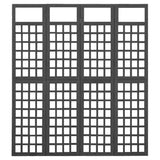 4-Panel Room Divider/Trellis Solid Fir Wood Black 161x180 cm 316483