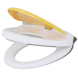 Toilet Seats with Soft Close Lids 2pcs Plastic White and Yellow 275931