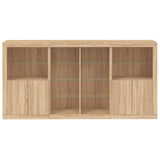 Sideboard with LED Lights Sonoma Oak 202x37x100 cm 3209186