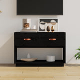 TV Cabinet Black 90x40x60 cm Solid Wood Pine 821526