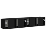 TV Wall Cabinet 2 pcs Black 78.5 x 31 x 29.5 cm Engineered Wood 892212