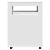 Narrow Bathroom Cabinet with Wheels White Engineered Wood 855268