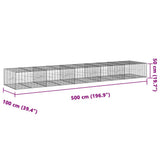 Gabion Basket with Cover 500x100x50 cm Galvanised Iron 3295182
