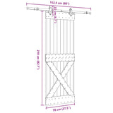 Sliding Door with Hardware Set 70x210 cm Solid Wood Pine 3332772