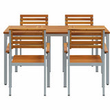 Garden Dining Set 5 pcs Grey Solid Acacia Wood 3284407