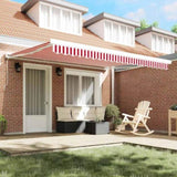 Retractable Awning Red and White 400 x 300 cm Fabric and Metal 3330555