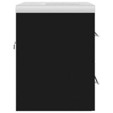 Sink Cabinet with Built-in Basin Black Engineered Wood 3099042