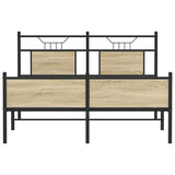 Bed Frame without Mattress Sonoma Oak 137x190 cm Engineered Wood 4106979