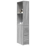 Narrow Bathroom Cupboard with Wheels Grey Sonoma Engineered Wood 855300