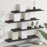 Floating Shelf Wall-mounted 4 pcs Black 80 x 18 x 2.5 cm Steel 8004033