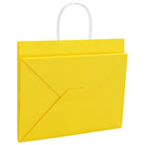Paper Bags 250 pcs with Handles Yellow 32x22x24 cm 4101791