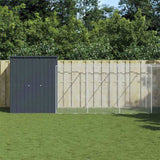 Dog House with Run Anthracite 165x1271x181 cm Galvanised Steel 3189103