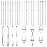 Embedded Fence Post 26 pcs Silver Powder-Coated Steel 3350157