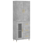 Highboard Concrete Grey 69.5x34x180 cm Engineered Wood 3195943