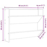 806742 Wall Shoe Cabinet 2 pcs White 80x18x60 cm Engineered Wood