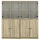 Bookcase with Doors Sonoma Oak 136x37x142 cm Engineered Wood 3206526