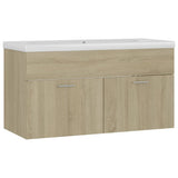 Sink Cabinet with Built-in Basin Sonoma Oak Engineered Wood 3070841
