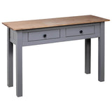 282680 Console Table Grey 110x40x72 cm Solid Pine Wood Panama Range