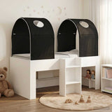 Bed with Tunnel 4 pcs White and Black Engineered Wood 3423490