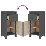 Sideboards 2 pcs Grey 40x35x80 cm Solid Wood Pine 813759