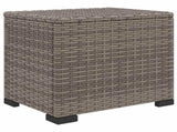 Garden Footstool with Cushion 2 pcs Grey Poly Rattan 42026872
