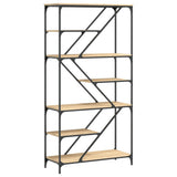 Bookshelf Sonoma Oak 91x36x176 cm Engineered Wood and Steel 835415