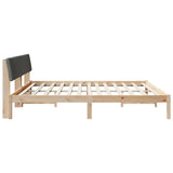 Bed frame Brown and dark grey 200 x 200 cm Solid pine wood 3394349