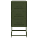 ZNTS Bedside Cabinets 2 pcs Olive Green 36x39x78 cm Steel 846587