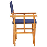 Chair Set of 2 Natural wood colour and Blue 45948
