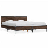 Bed Frame without Mattress Brown Oak 200x200 cm 3280021