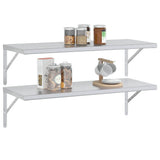 Wall Shelves 2 pcs 100x40 cm Silver Stainless Steel 30278
