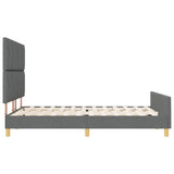ZNTS Bed Frame in Dark Grey, 140x200 cm, Fabric 3344810
