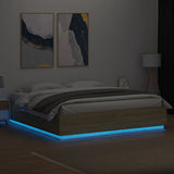 Bed Frame with LED without Mattress Sonoma Oak 200x200 cm 3209585