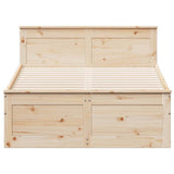 Bed Frame without Mattress with Headboard 120x190 cm Small Double Solid Wood Pine 3308783