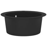 ZNTS Granite Kitchen Sink Single Basin Round Black 142956