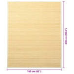 Rug Bamboo 160x230 cm Natural 245821